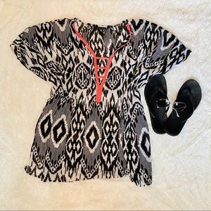 Aztec Print Cover Up with Beas Detailing